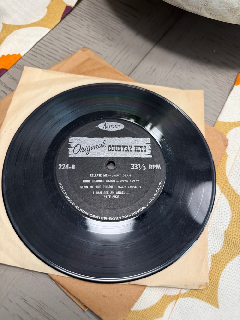 Original Country Hits Vinyl Record 33 1/3 RPM